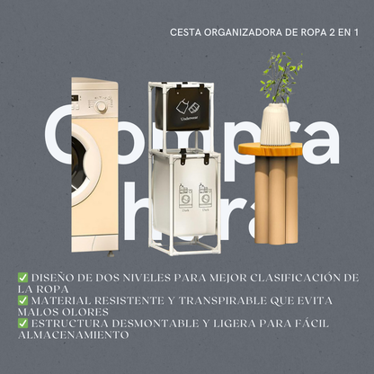 CESTA ORGANIZADORA DE ROPA 2 EN 1