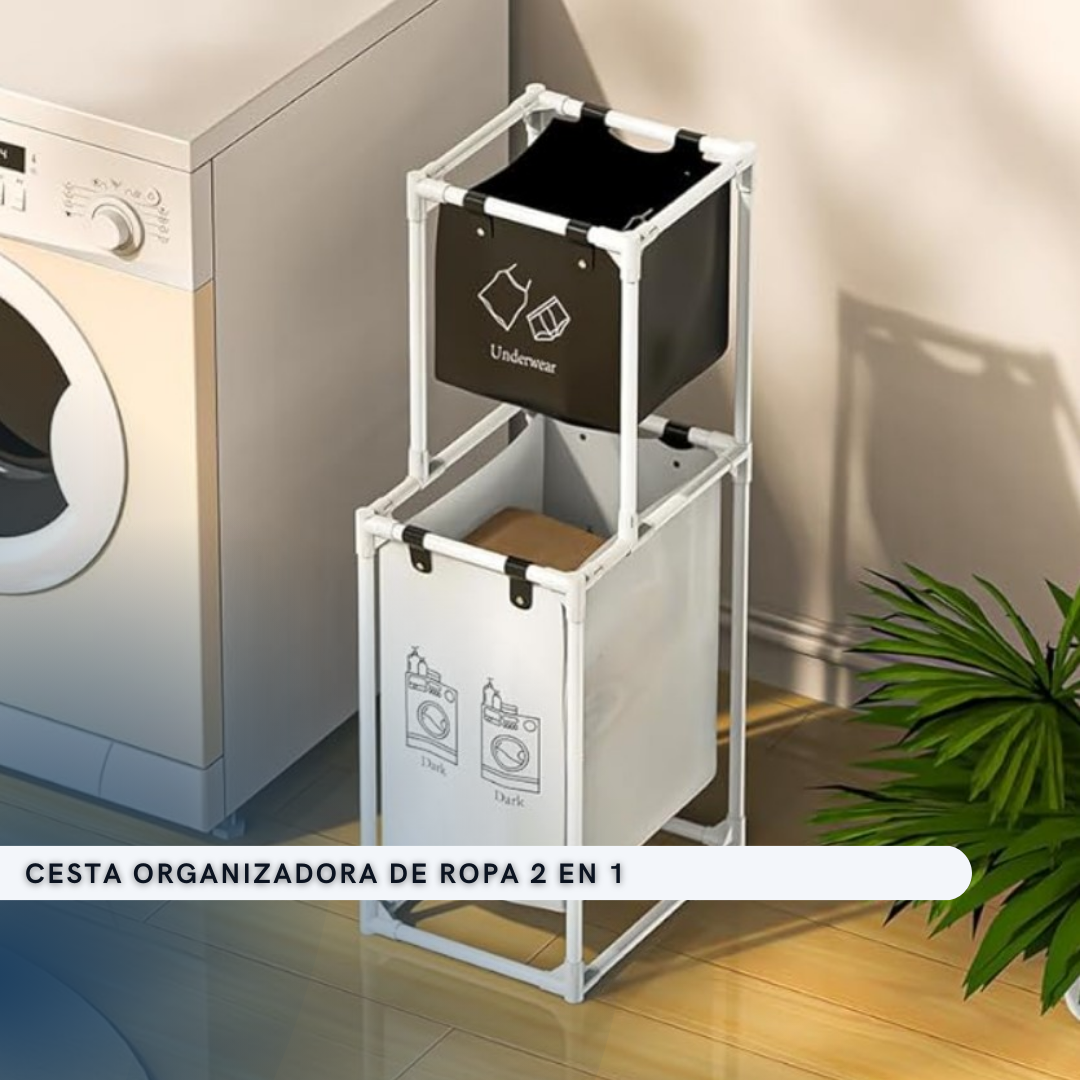 CESTA ORGANIZADORA DE ROPA 2 EN 1