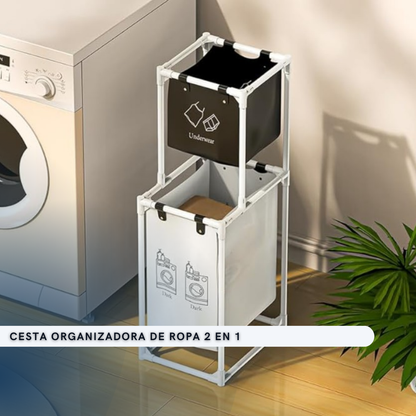CESTA ORGANIZADORA DE ROPA 2 EN 1