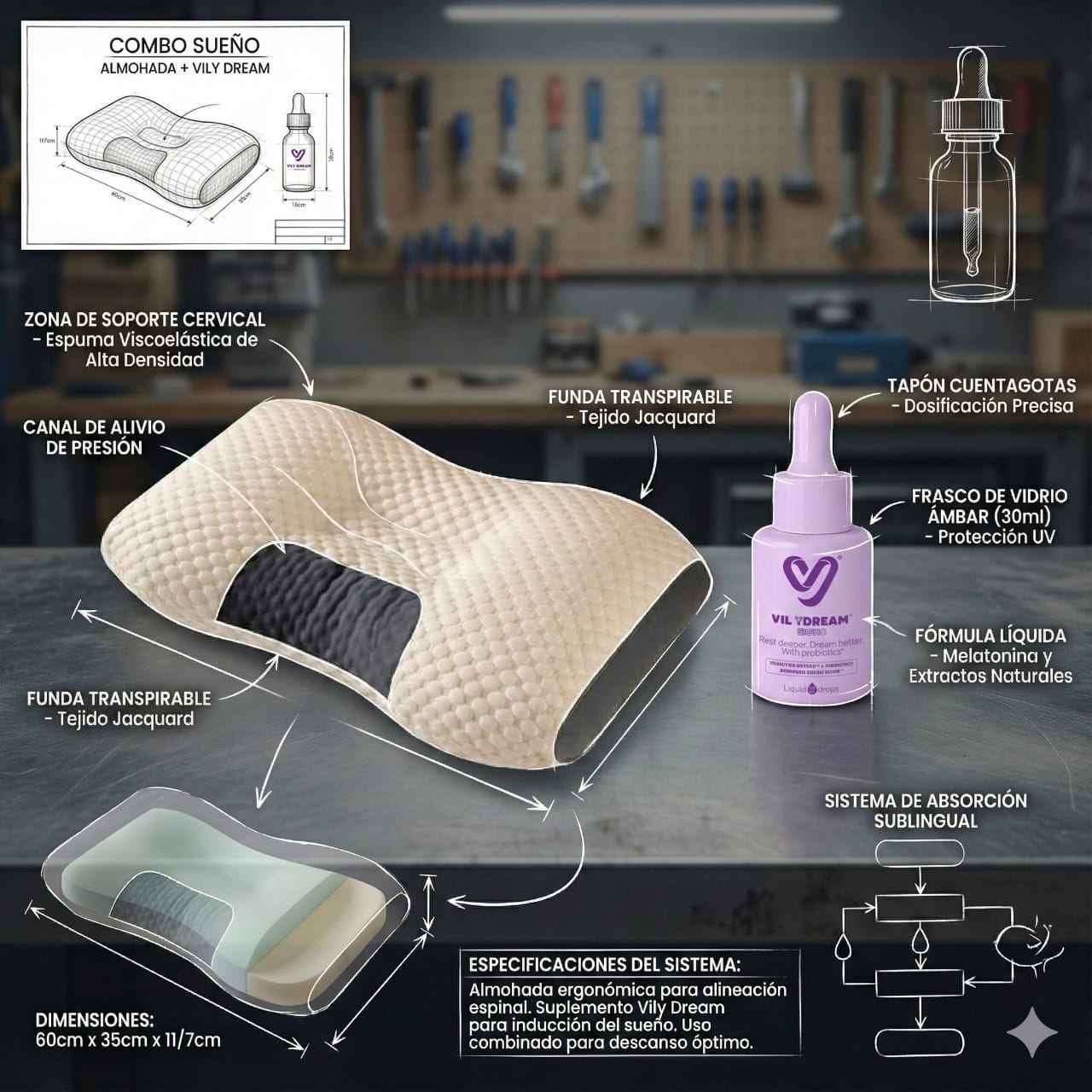 COMBO SUEÑO ALMOHADA + VILY DREAM