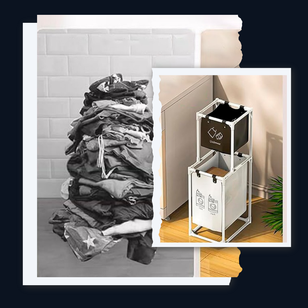 CESTA ORGANIZADORA DE ROPA 2 EN 1